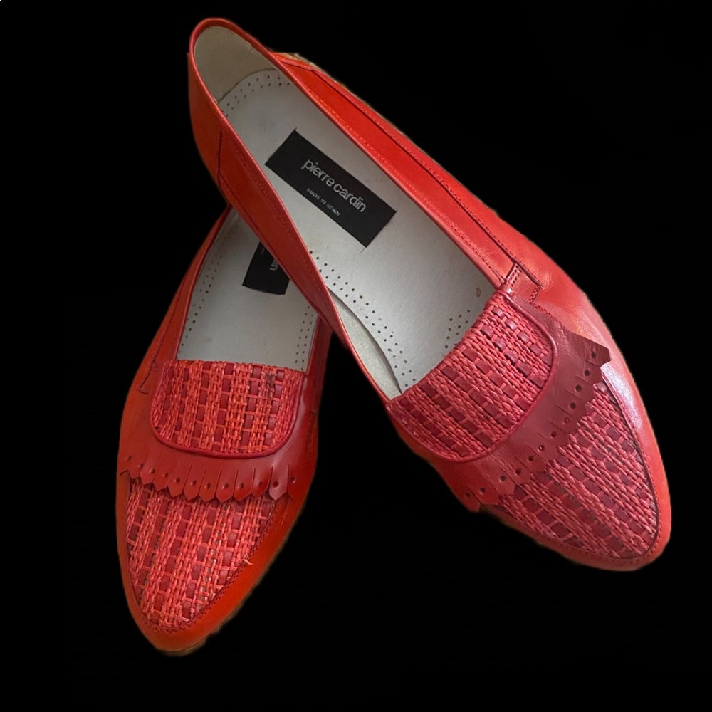 BOXING DAY SALE Vintage Pierre Cardin Red Loafers